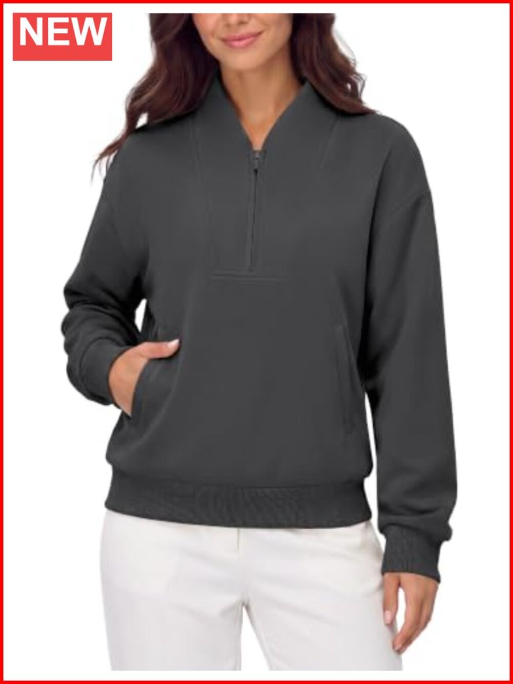 Half Zip Oversized Sweatshirt Cotton Polyester Fleece Pullover